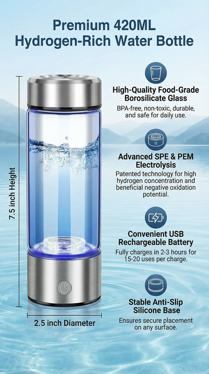 Hydrogen Water Bottle | Ionized Water Generator