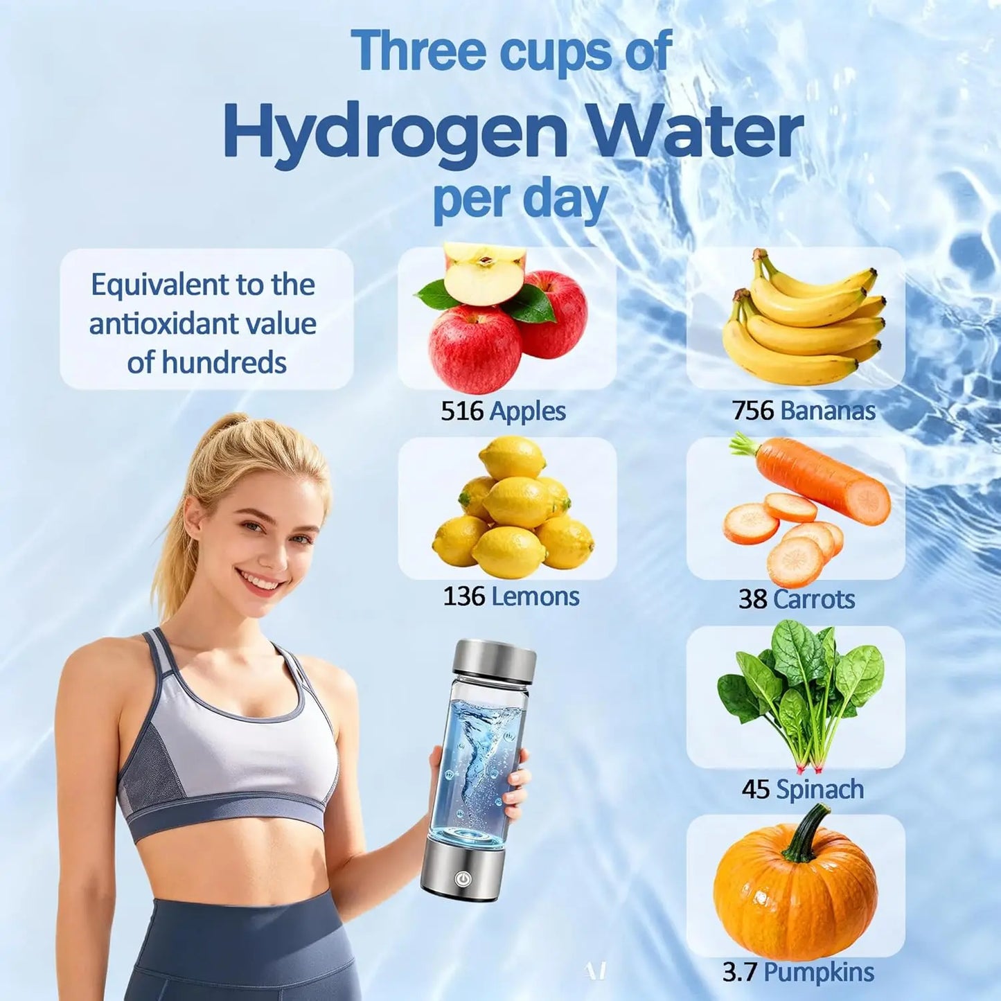 Hydrogen Water Bottle | Ionized Water Generator